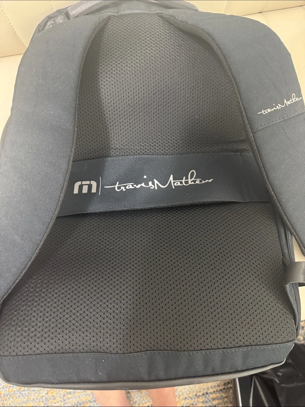 Travis Mathew Black Backpack with Striped Accent